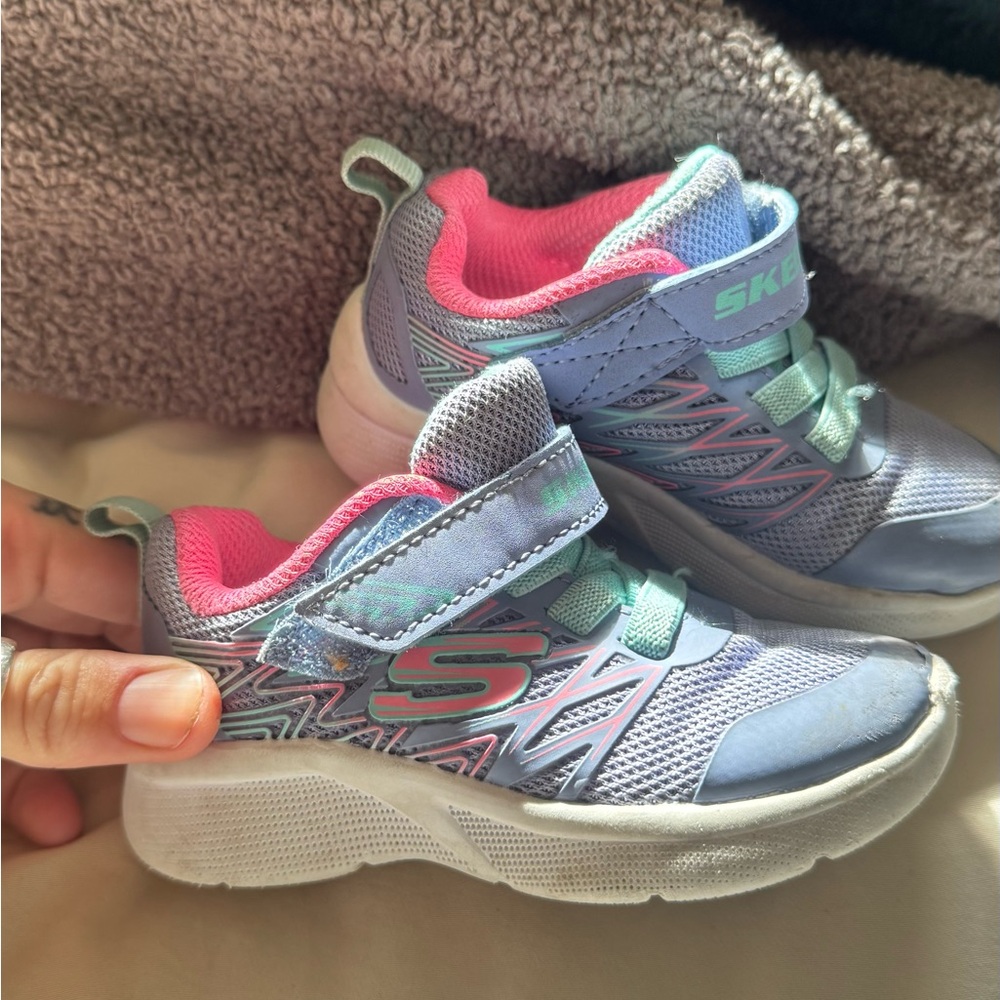 Skechers Kids' Light Blue and Pink Sneakers